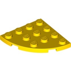 30565-3 Platte plaat 4x4 afgeronde hoek geel NIEUW *5G0000