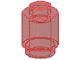 3062b-17 Steen 1x1 rond- met inkeping onder, open nop transparant rood NIEUW *1B077