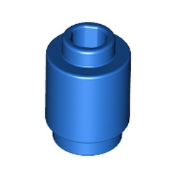 3062b-7 Steen 1x1 rond- met inkeping onder, open nop blauw NIEUW *1B076