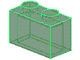 3065-20 Steen 1x2 zonder centrale versterking transparant groen NIEUW *1B007