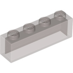 3066-13 Steen 1x4 zonder centrale versterking transparant bruin (naam was: trans ZWART) NIEUW *1L1-14