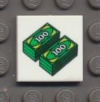 3068bpb0464-1 Tegel 2x2 Twee stapels dollarbiljetten wit NIEUW *