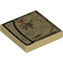 3068bpb0616-2 Tegel 2x2 Kaart Lonely Mounain (Rol, berg afbeelding) crème NIEUW *0K000