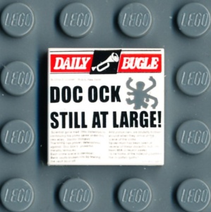 3068bpb1724-1G Tegel 2x2 Krant Doc ock still at large! wit gebruikt *5T05-12
