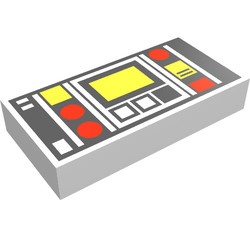 3069bp68-1G Tegel 1x2 Controlepaneel geel en rood wit gebruikt *5T02-02