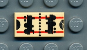 3069bpb0002-2 Tegel 1x2 twee treinen crème NIEUW *1L000