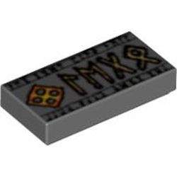 3069bpb0079-85 Tegel 1x2 Logo grijs, donker (blauwachtig) NIEUW *