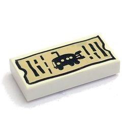 3069bpb0104-1G Tegel 1x2 Spongebob Bus Ticket wit gebruikt *5T02-05