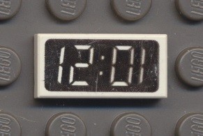 3069px5-1 Tegel 1x2 DIGITALE KLOK wit NIEUW *0D008