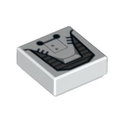 3070bpb091-1 Tegel 1x1 SW Galectic patroon wit NIEUW *0D008