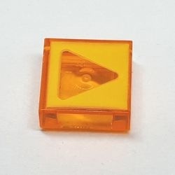 3070bpb130-98 Tegel 1x1 Driehoek op gele achtergrond transparant oranje NIEUW *
