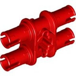 32138-5G Technic, dubbele pin met asgat rood gebruikt *1A068