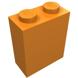 3245b-4 Steen 1x2x2 met ashouder binnen oranje NIEUW *