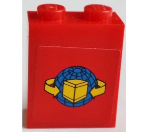 3245bpb21-5G Steen 1x2x2 Pakje rond de wereld rood gebruikt *2-4