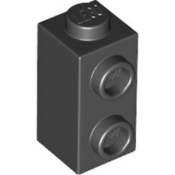 32952-11 Steen 1x2 HOOG met twee noppen 1 (!) zijde zwart NIEUW *1B037