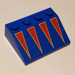 3297px1-7 Dakpan bedrukt 33 3x2 met rode driehoeken blauw NIEUW *0K000