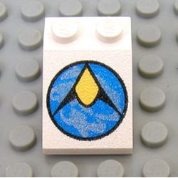 3298p10-1G Dakpan bedrukt 33 3x2 met Exploriens Logo wit gebruikt *5R000