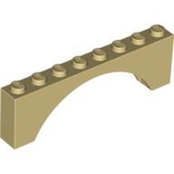 3308-2 Steen, boog 1x8x2 hoog (niet-verhoogd) crème NIEUW *1B359