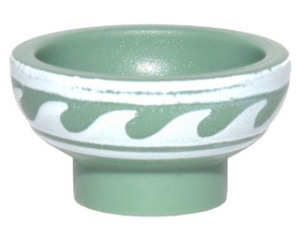 34172pb01-1 Aziatische kom met golfjes (COLTLNM)-16) groen, zandkleurig NIEUW *0L0000