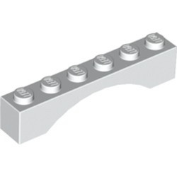 3455-1G Steen, boog 1x6x1 (niet-verhoogd zie ook 92950) wit gebruikt *1D049