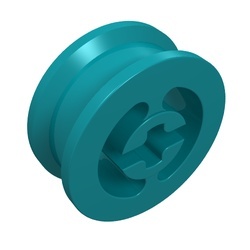 3482-39 Wiel met gespleten asgat turquoise, donker gebruikt *5W000