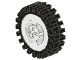 3482c01-1G Wiel met gespleten asgat met kleine geribbelde band wit gebruikt *5W000