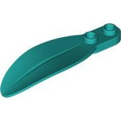 3565-39 Blad gekruld met ronde 1x1 plaat met gat turquoise, donker NIEUW *5K000