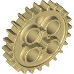 3648-2G Technic, Tandwiel 24 tanden (NIEUWE stijl met 1 asgat) crème gebruikt *0D030