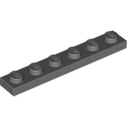 3666-85G Platte plaat 1x6 grijs, donker (blauwachtig) gebruikt *1B371