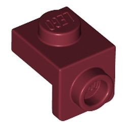 36841-42 Verbindingsplaat 1x1 - 1x1 rood, donker NIEUW *1B256