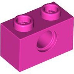 3700-47 Technic, steen 1x2 met gat roze, donker NIEUW *