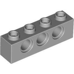 3701-86 Technic, steen 1x4 met 3 gaten grijs, licht (blauwachtig) NIEUW *