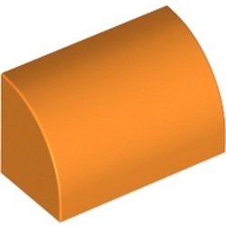 37352-4 Dakpan 1x2x1 halfrond oranje NIEUW *1B074
