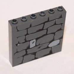 3754pb07-85G Steen 1x6x5 met steenpatroon grijs, donker (blauwachtig) gebruikt *0K0000