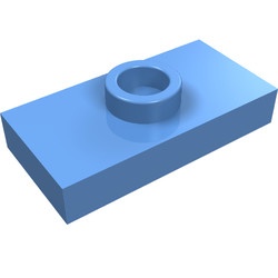 3794-42 Platte plaat 1x2 met 1 nop ZIE OOK 15573 blauw, midden NIEUW *1B348