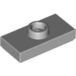 3794-86G Platte plaat 1x2 met 1 nop ZIE OOK 15573 grijs, licht (blauwachtig) gebruikt *1B312