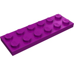 3795-24G Platte plaat 2x6 paars gebruikt *1A033