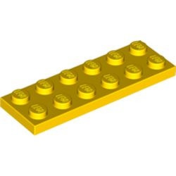 3795-3G Platte plaat 2x6 geel gebruikt *1A033