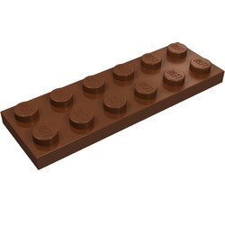 3795-88G Platte plaat 2x6 bruin, roodachtig gebruikt *1A033