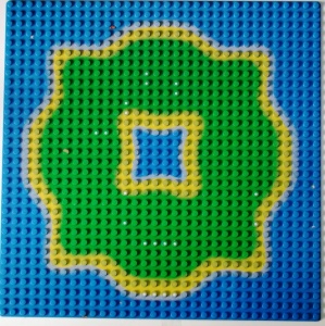 3811pb02-7G Basisplaat 32x32 Eiland symetrisch blauw gebruikt *3K000
