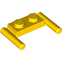 3839b-3 Platte plaat 1x2- 2 hendels lagere setting geel NIEUW *1B320