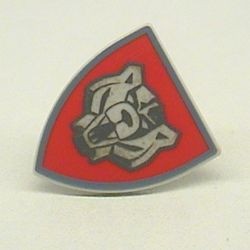 3846pb016-99G Schild driehoek met beer motief grijs, zeer licht (blauwachtig) gebruikt *0L0000