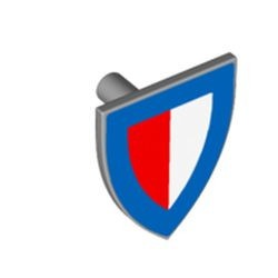 3846pb065-86 Schild driehoek blauwe rand rood/wit schild grijs, licht (blauwachtig) *0L0000