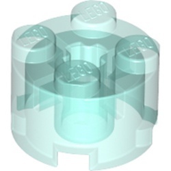 3941-15G Steen, rond 2x2 transparant lichtblauw gebruikt *1F022
