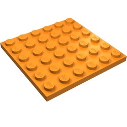 3958-4G Platte plaat 6x6 oranje gebruikt *1A042