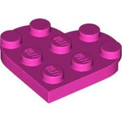 39613-47 Platte plaat 3x3 Hart roze, donker NIEUW *5C018