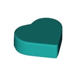 39739-39 Tegel 1x2 hartje turquoise, donker NIEUW *5A079