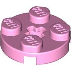4032-104 Platte plaat 2x2 rond roze, helder NIEUW *1B209