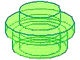 4073-108 Platte plaat 1x1 rond transparant heldergroen NIEUW *1B207
