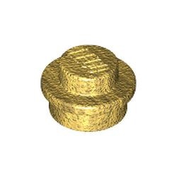4073-115 Platte plaat 1x1 rond goud, parel NIEUW *1B207